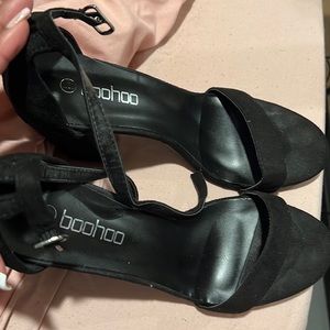 Worn BooHoo Black Platforms